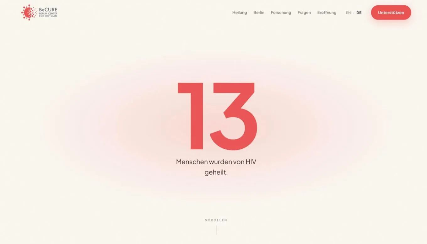The German version of the becure.org first screen