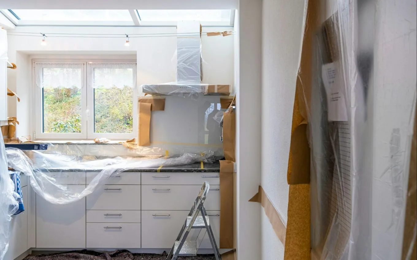 A kitchen renovation in progress